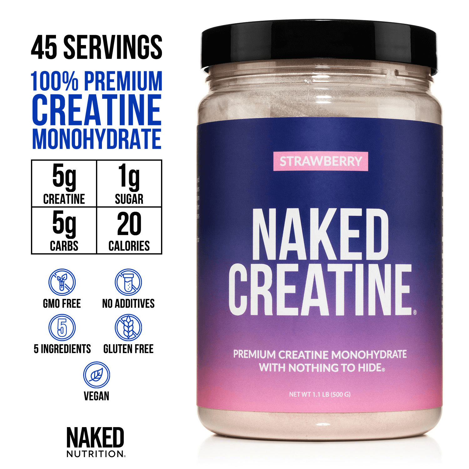 Strawberry Creatine Monohydrate Powder - Strawberry